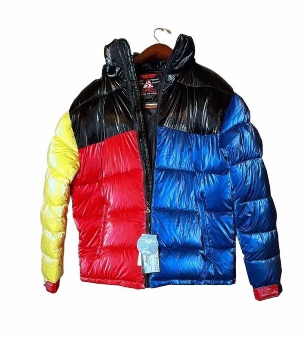 Spire Colorblock Puffer Jacket Size L Multi Glossy